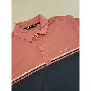 Travis Matthew Golf Polo Heather Red Blue Large